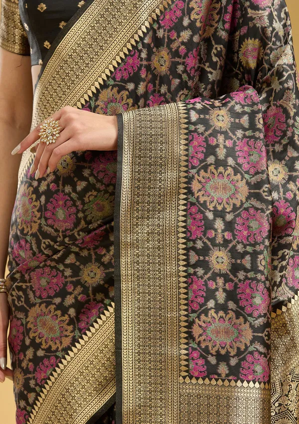 Black_Zariwork_Silver_Art_Silk_Silk_Saree