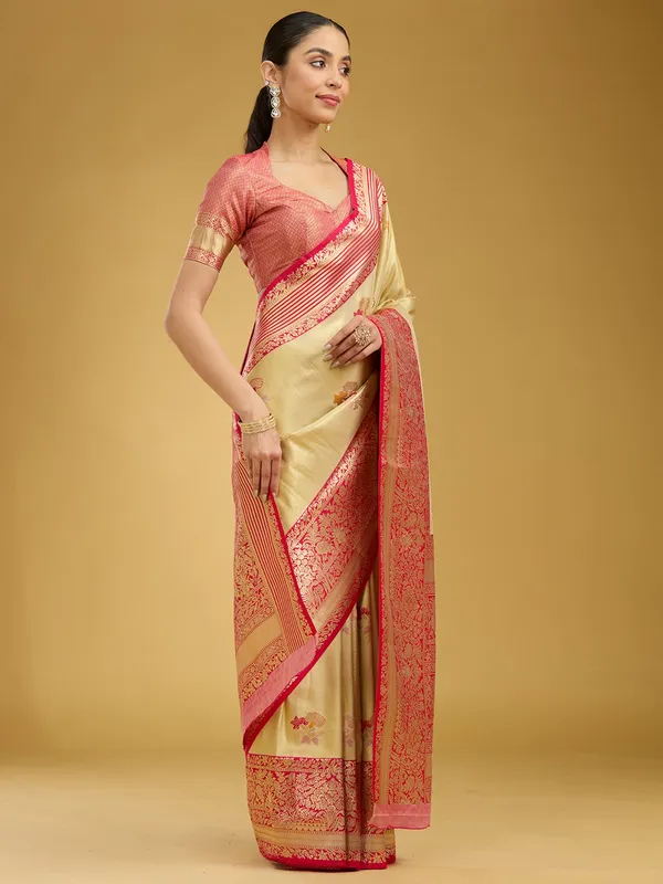 Cream_Zariwork_Art_Silk_Silk_Saree