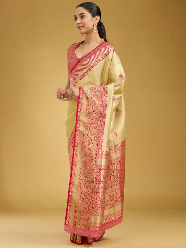 Cream_Zariwork_Art_Silk_Silk_Saree