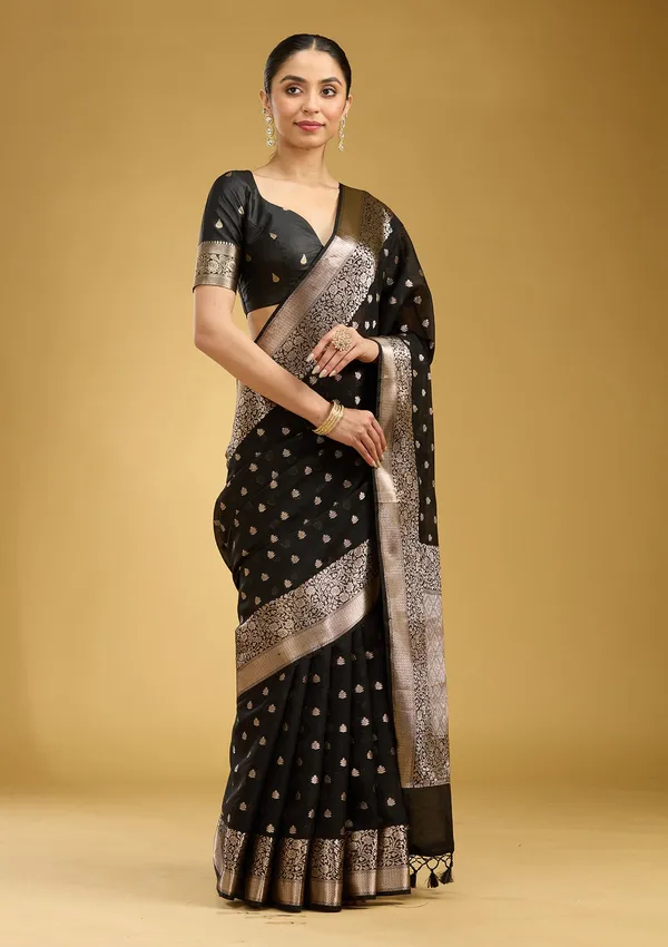 Black_Zariwork_Cotton_Silk_Saree