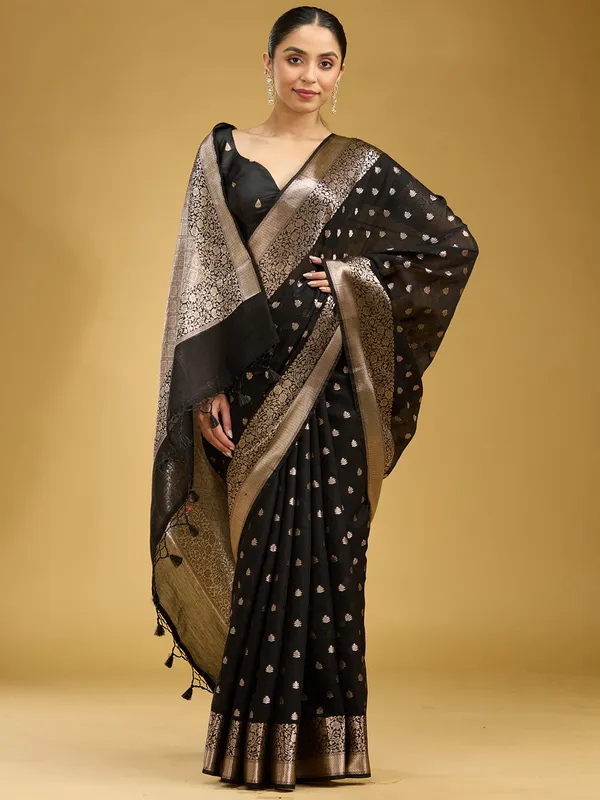Black_Zariwork_Cotton_Silk_Saree