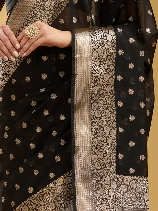 Black_Zariwork_Cotton_Silk_Saree