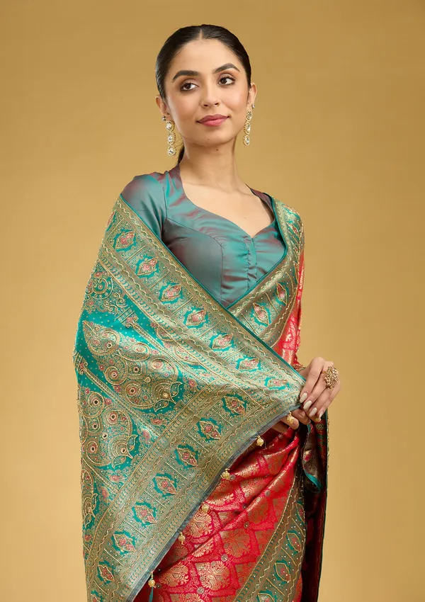 Rani_Pink_Cutdana_Silk_Silk_Saree