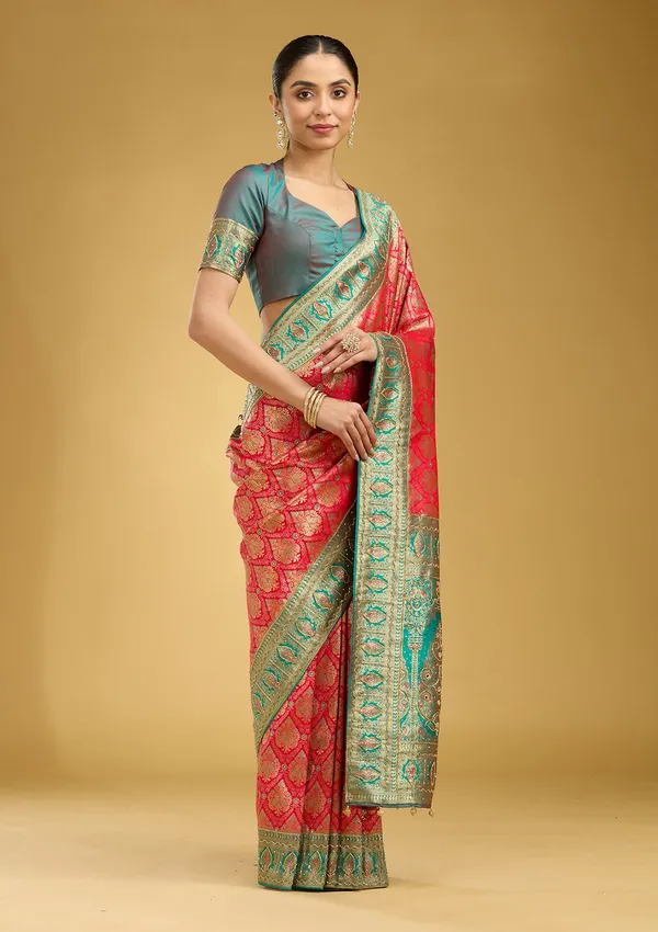 Rani_Pink_Cutdana_Silk_Silk_Saree