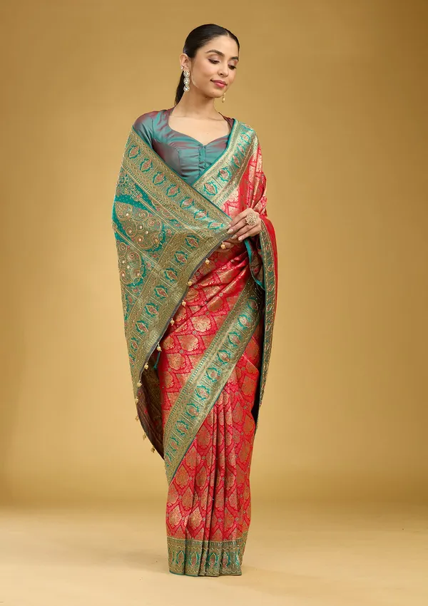 Rani_Pink_Cutdana_Silk_Silk_Saree