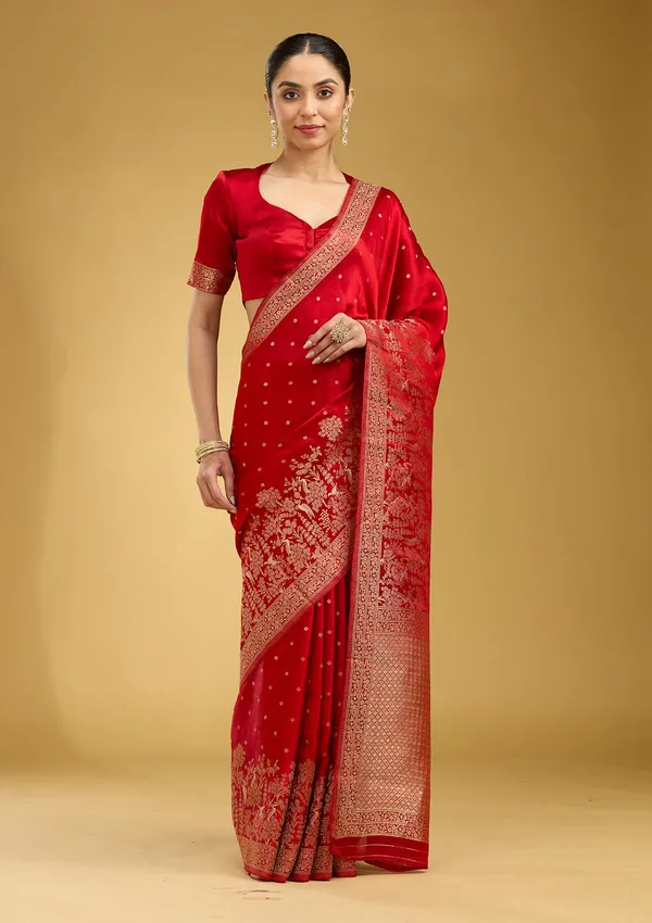 Red_Zariwork_Gold_Semi_Crepe_Silk_Saree