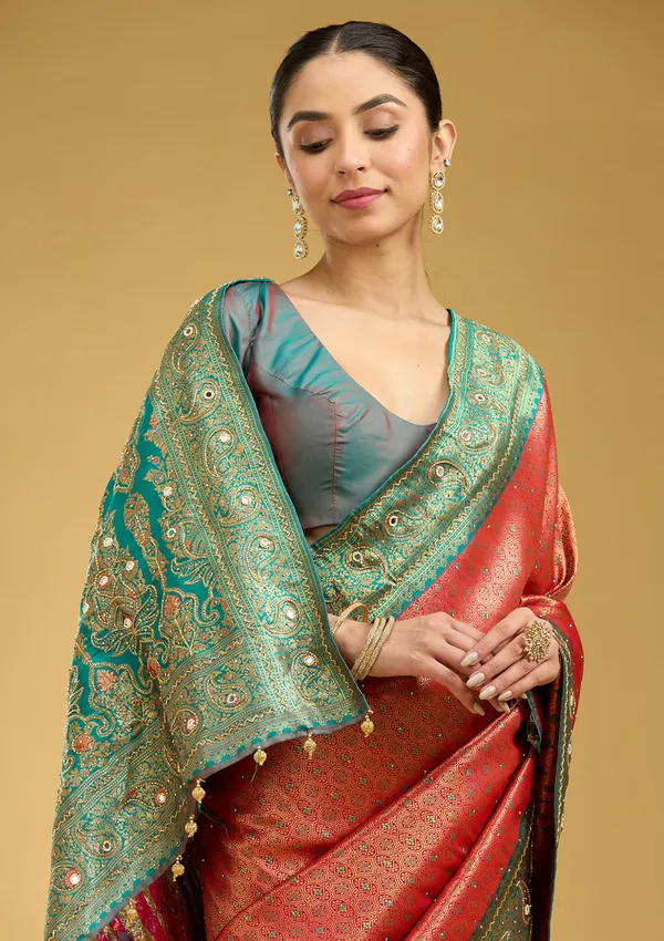 Red_Aariwork_Art_Silk_Silk_Saree