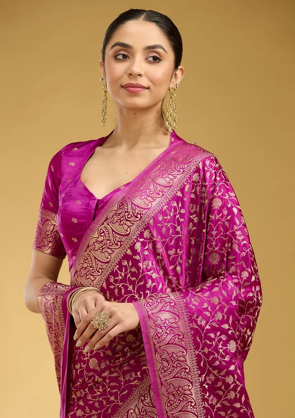 Violet_Zariwork_Gold_Art_Silk_Silk_Saree