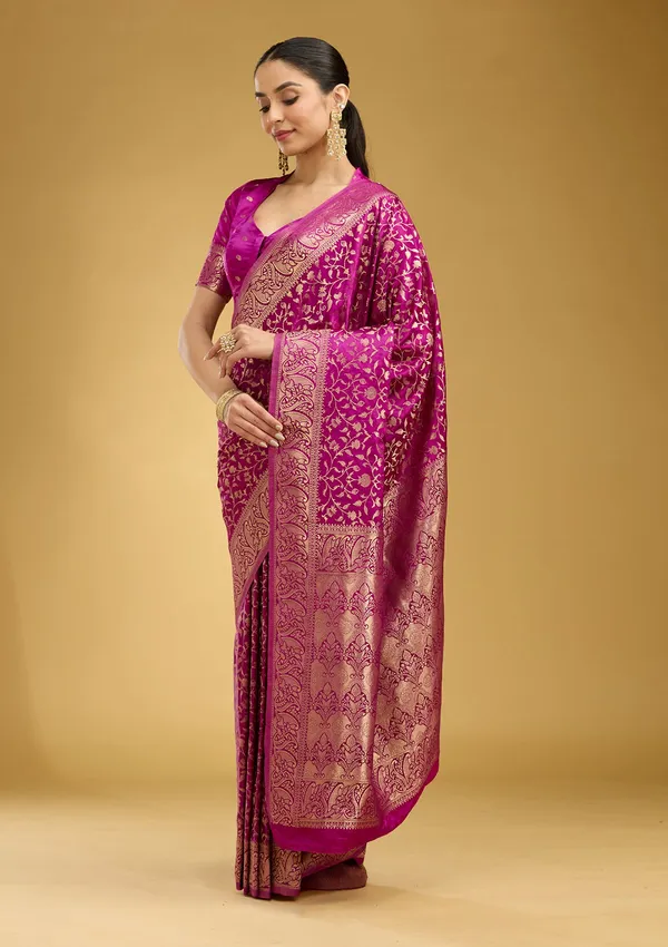 Violet_Zariwork_Gold_Art_Silk_Silk_Saree