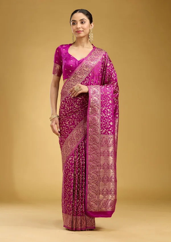 Violet_Zariwork_Gold_Art_Silk_Silk_Saree