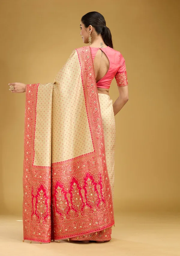 Cream_Aariwork_Art_Silk_Silk_Saree