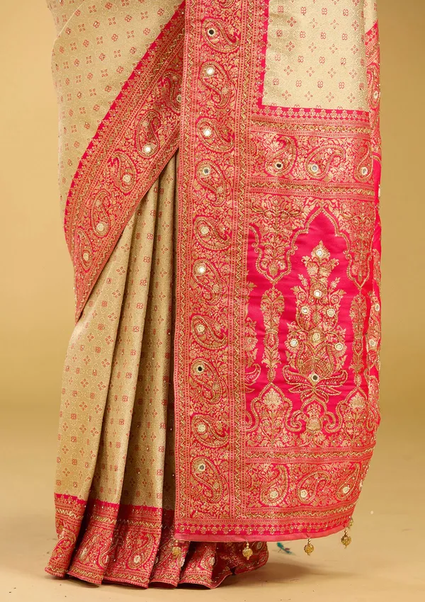Cream_Aariwork_Art_Silk_Silk_Saree