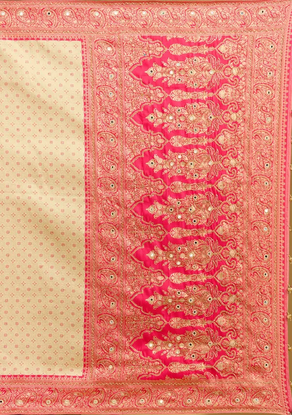 Cream_Aariwork_Art_Silk_Silk_Saree