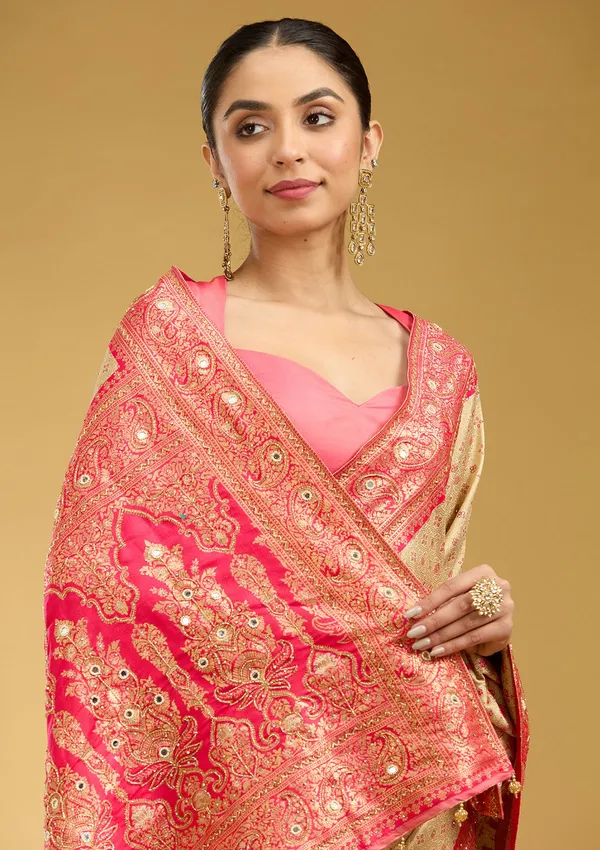 Cream_Aariwork_Art_Silk_Silk_Saree