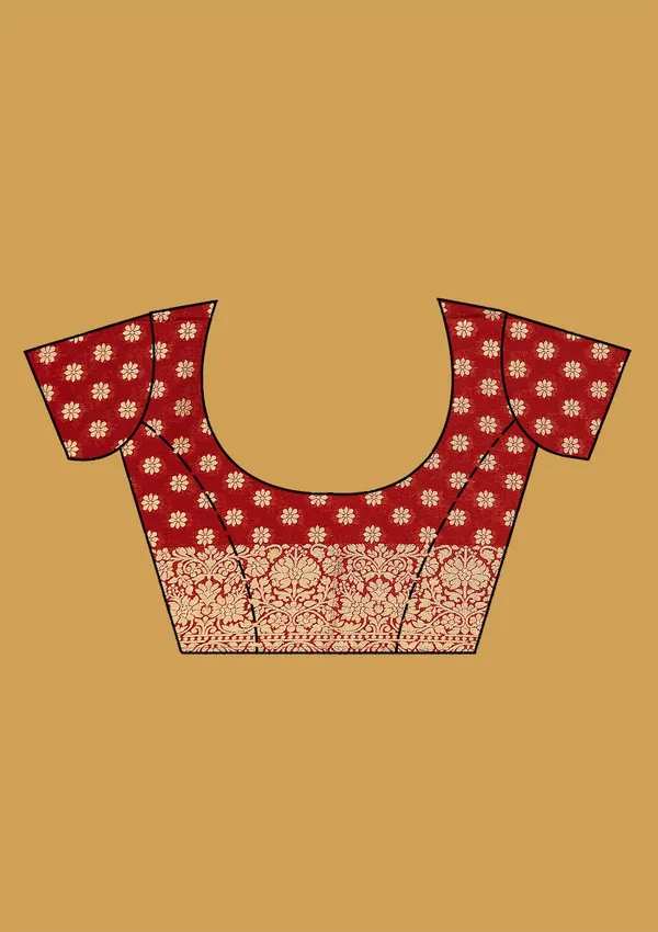 Rust_Zariwork_Gold_Silk_Silk_Saree