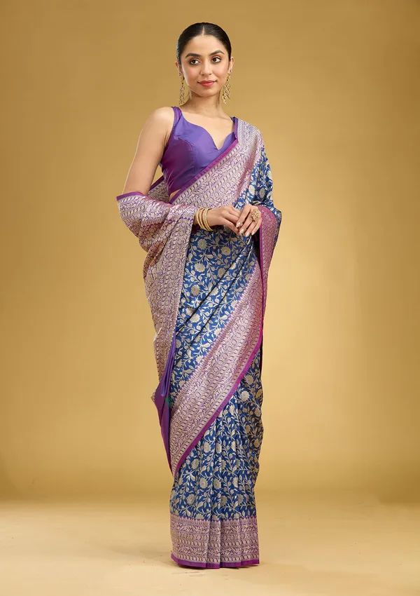 Royal_Blue_Zariwork_Gold_Art_Silk_Silk_Saree