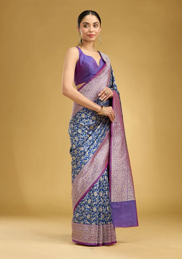 Royal_Blue_Zariwork_Gold_Art_Silk_Silk_Saree
