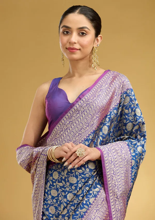 Royal_Blue_Zariwork_Gold_Art_Silk_Silk_Saree