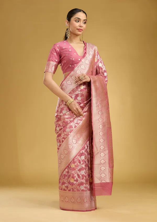 Mauve_Zariwork_Gold_Satin_Silk_Saree
