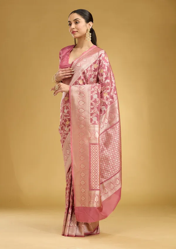 Mauve_Zariwork_Gold_Satin_Silk_Saree