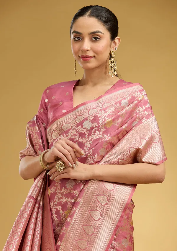 Mauve_Zariwork_Gold_Satin_Silk_Saree