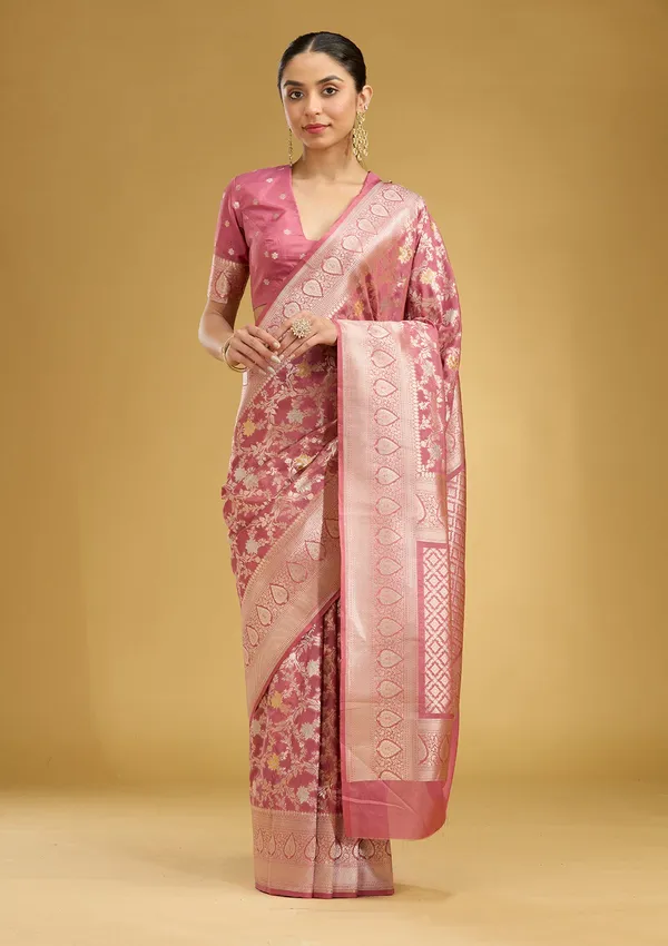 Mauve_Zariwork_Gold_Satin_Silk_Saree