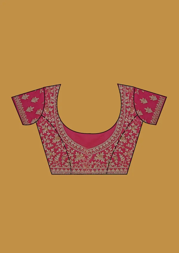 Rani_Pink_Zariwork_Gold_Net_Saree