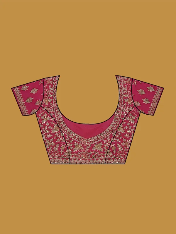 Rani_Pink_Zariwork_Gold_Net_Saree