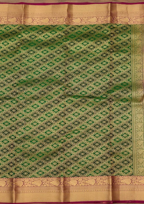 Bottle_Green_Zariwork_Gold_Silk_Silk_Saree