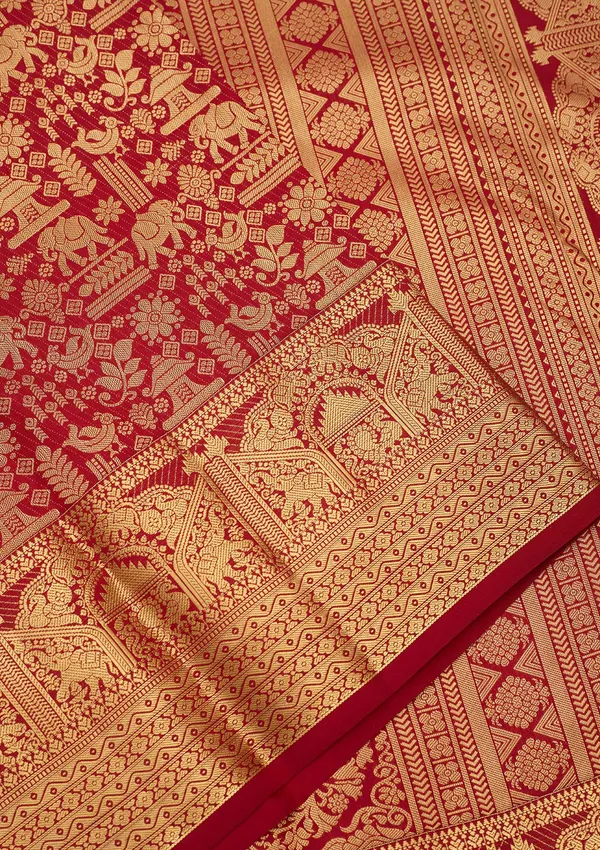 Dark_Maroon_Zariwork_Gold_Silk_Silk_Saree