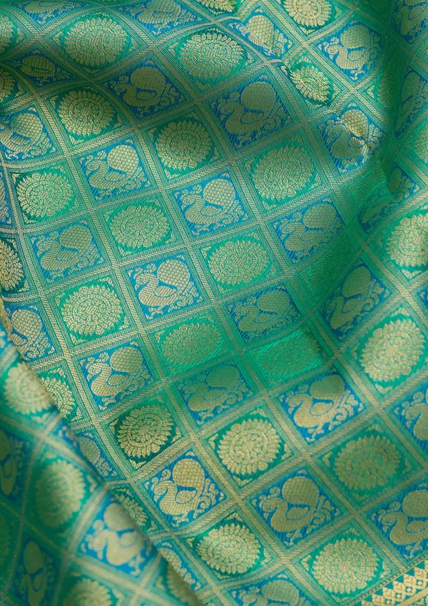 Sea_Green_Zariwork_Gold_Silk_Silk_Saree