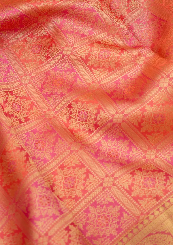 Peach_Zariwork_Gold_Silk_Silk_Saree