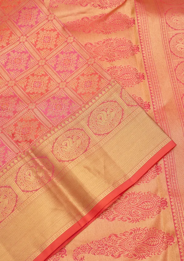 Peach_Zariwork_Gold_Silk_Silk_Saree