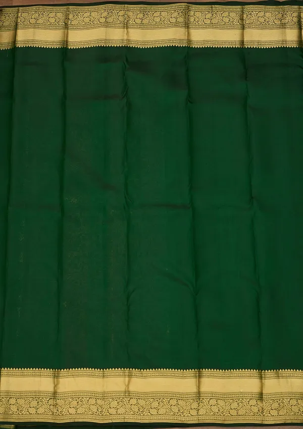 Bottle_Green_Zariwork_Gold_Silk_Silk_Saree
