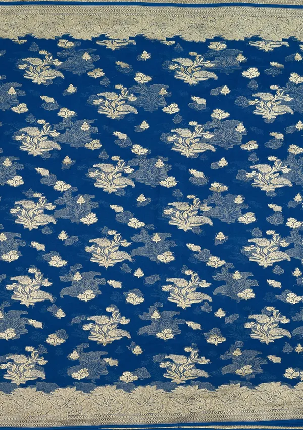 Royal_Blue_Zariwork_Georgette_Silk_Saree