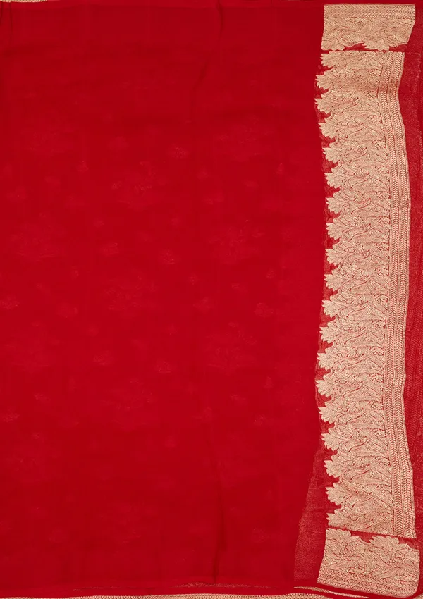 Red_Zariwork_Georgette_Silk_Saree