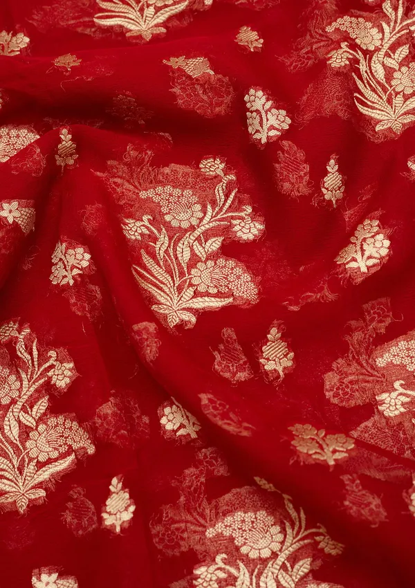 Red_Zariwork_Georgette_Silk_Saree