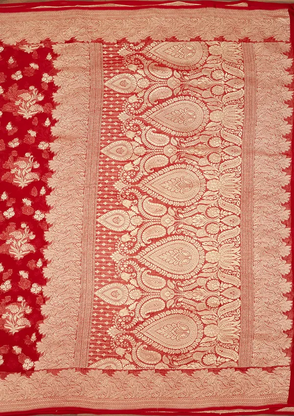 Red_Zariwork_Georgette_Silk_Saree