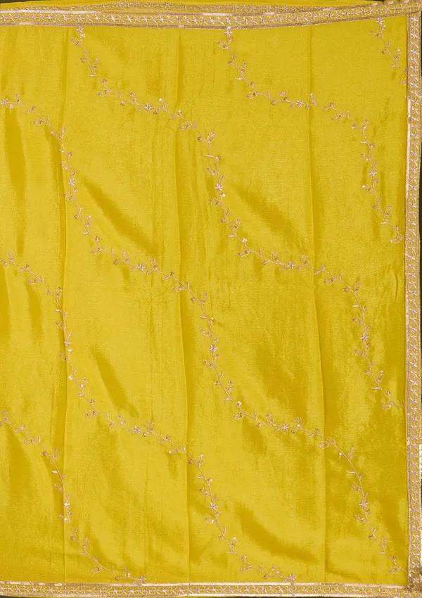 Yellow_Sequins_Soft_Raw_Silk_Readymade_Salwar_Suit