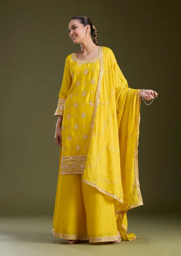 Yellow_Sequins_Soft_Raw_Silk_Readymade_Salwar_Suit