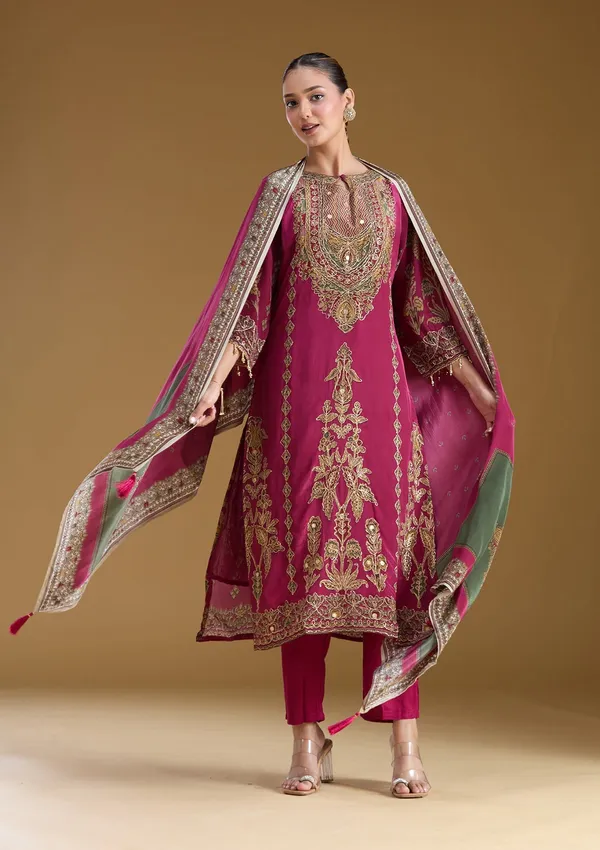 Wine_Cording_Satin_Readymade_Salwar_Suit