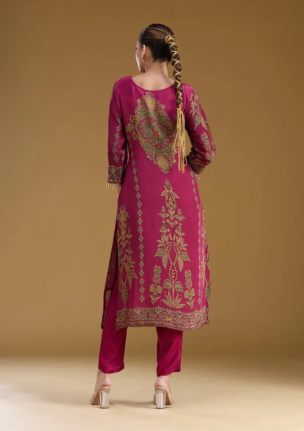 Wine_Cording_Satin_Readymade_Salwar_Suit