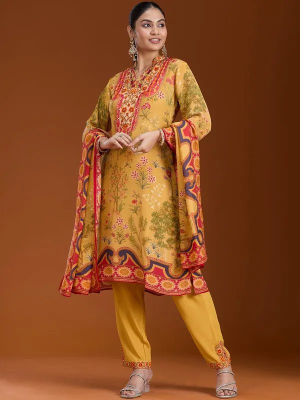 Yellow_Printed_Crepe_Readymade_Salwar_Suit