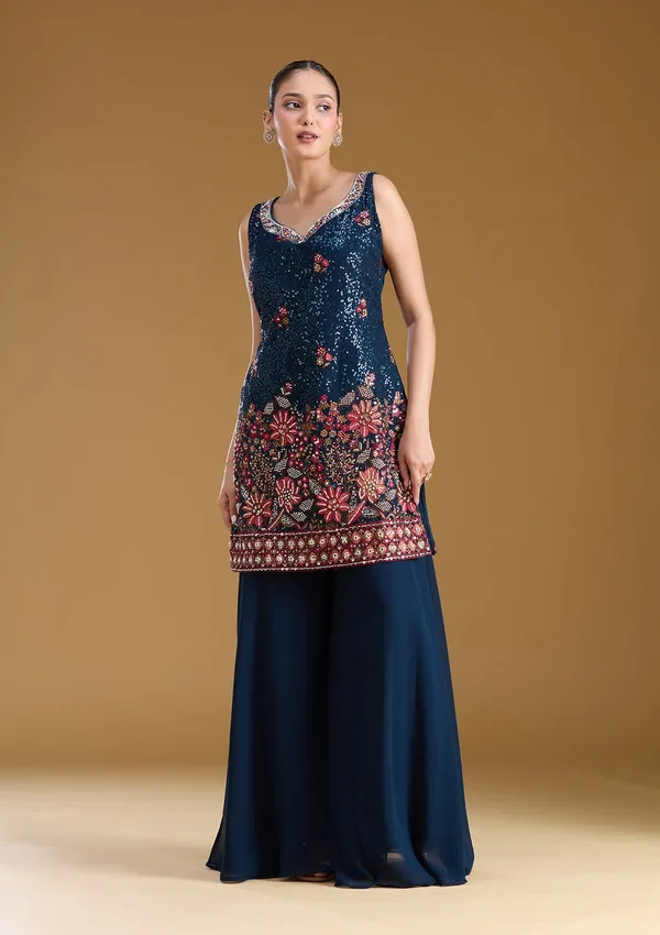 Navy_Blue_Threadwork_Georgette_Readymade_Salwar_Suit