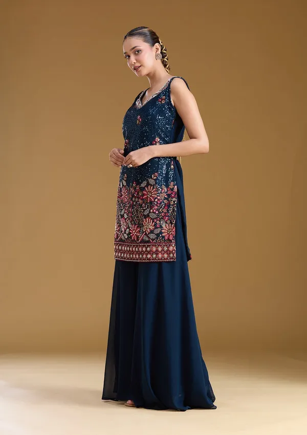 Navy_Blue_Threadwork_Georgette_Readymade_Salwar_Suit