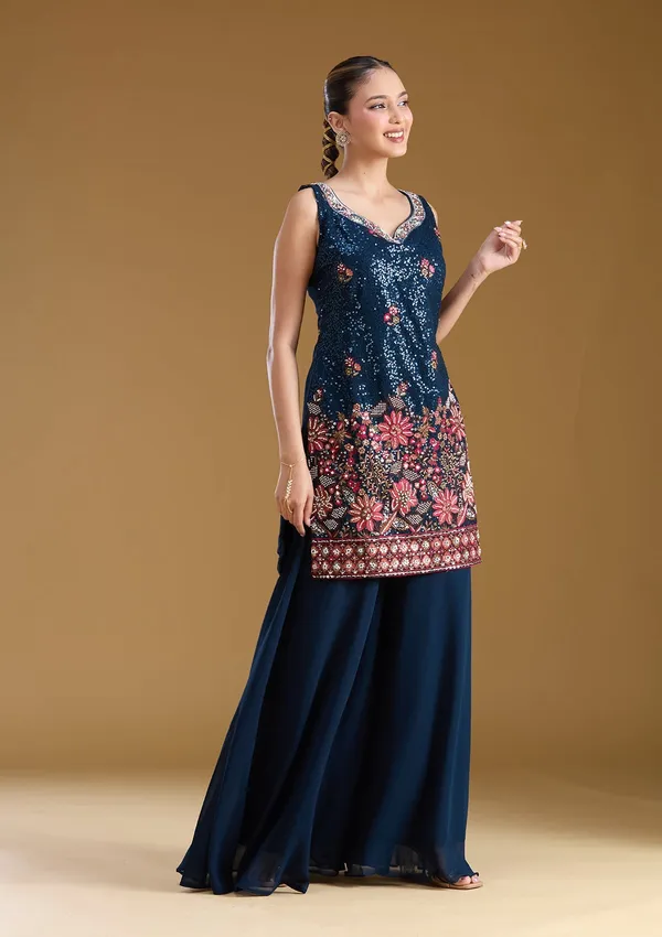 Navy_Blue_Threadwork_Georgette_Readymade_Salwar_Suit