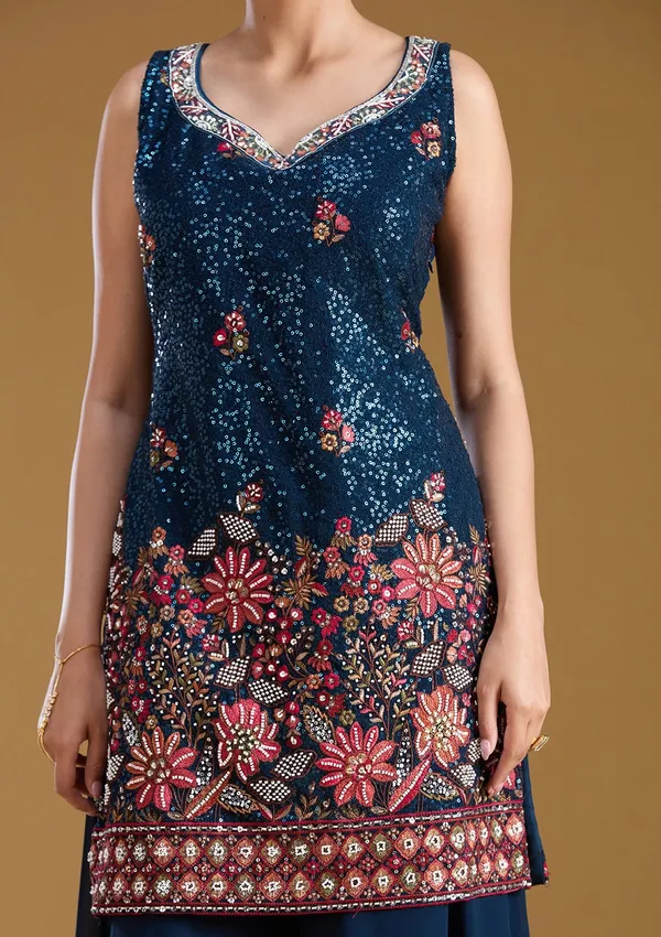 Navy_Blue_Threadwork_Georgette_Readymade_Salwar_Suit