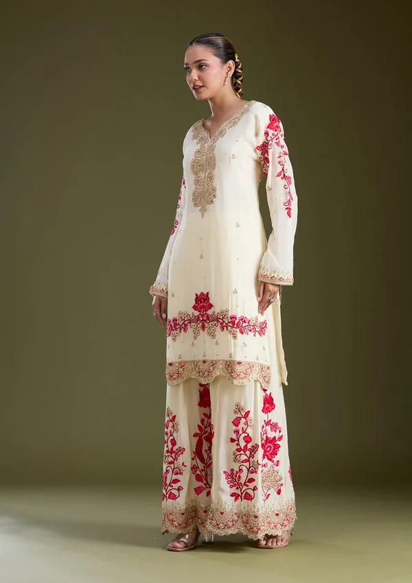 Off_White_Zariwork_Gold_Crepe_Readymade_Salwar_Suit
