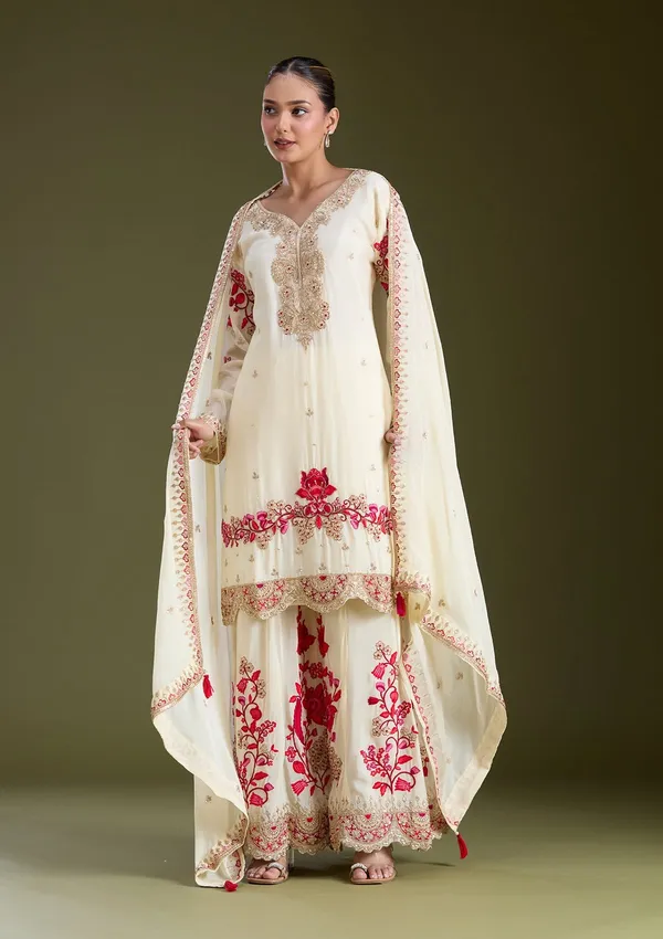 Off_White_Zariwork_Gold_Crepe_Readymade_Salwar_Suit