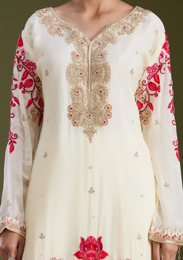 Off_White_Zariwork_Gold_Crepe_Readymade_Salwar_Suit